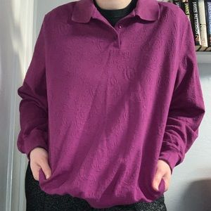 Vintage Retro Alfred Dunner Pink Button Down Pullover, Size m/l